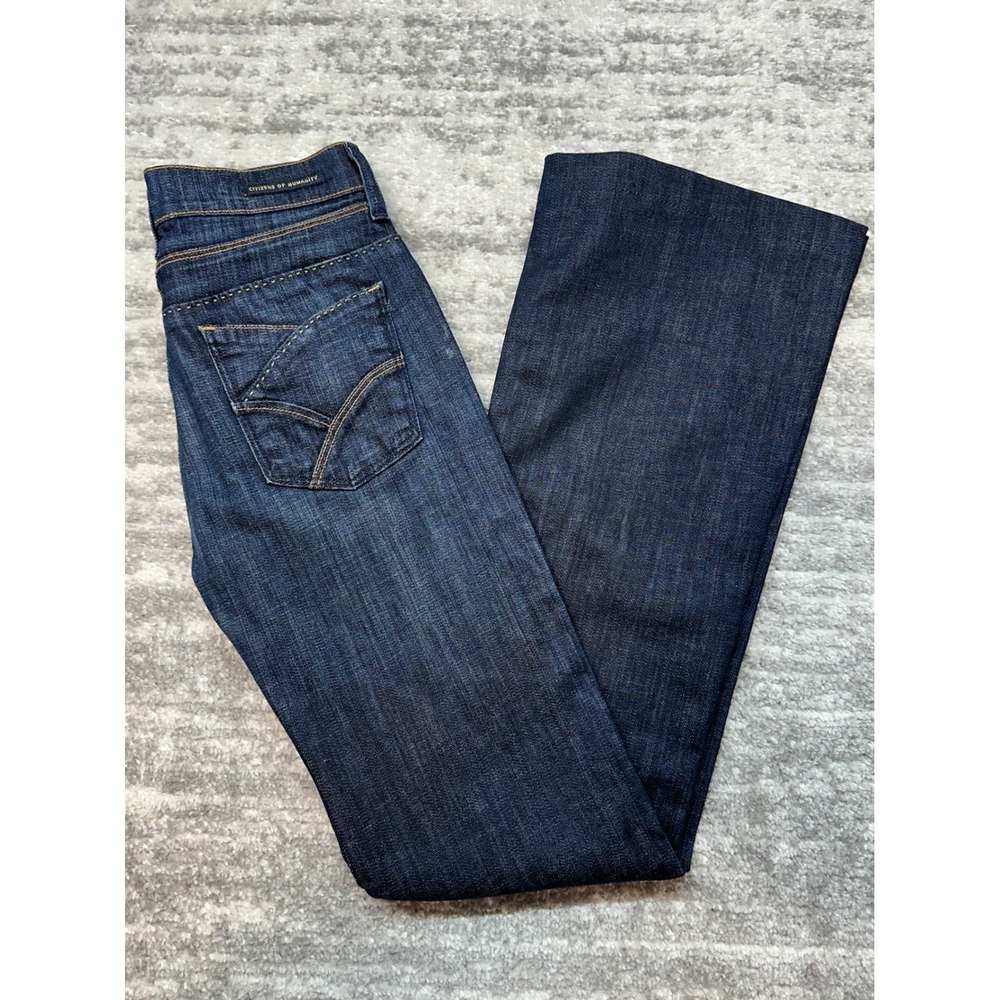 Citizens of Humanity Jeans Womens 24 Dark High Rise Wide Leg Hutton Flare USA